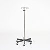 Midcentral Medical SS IV Pole W/4 Hook Top, No Lose Thumb Knob, 6-Leg 24"dia. Base MCM238